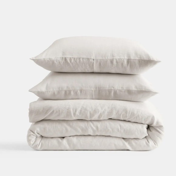 Queen/Full Quince European Linen Duvet Cover Set NWT - Picture 1 of 4